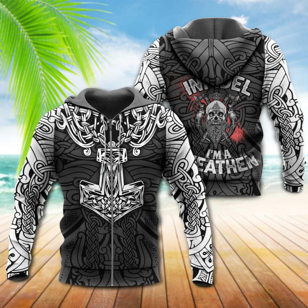 Viking Blood Black And White Style - Hoodie - Owl Ohh - Owl Ohh