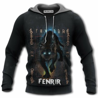 Viking Blood Fenrir Wolf In Night - Hoodie - Owl Ohh - Owl Ohh