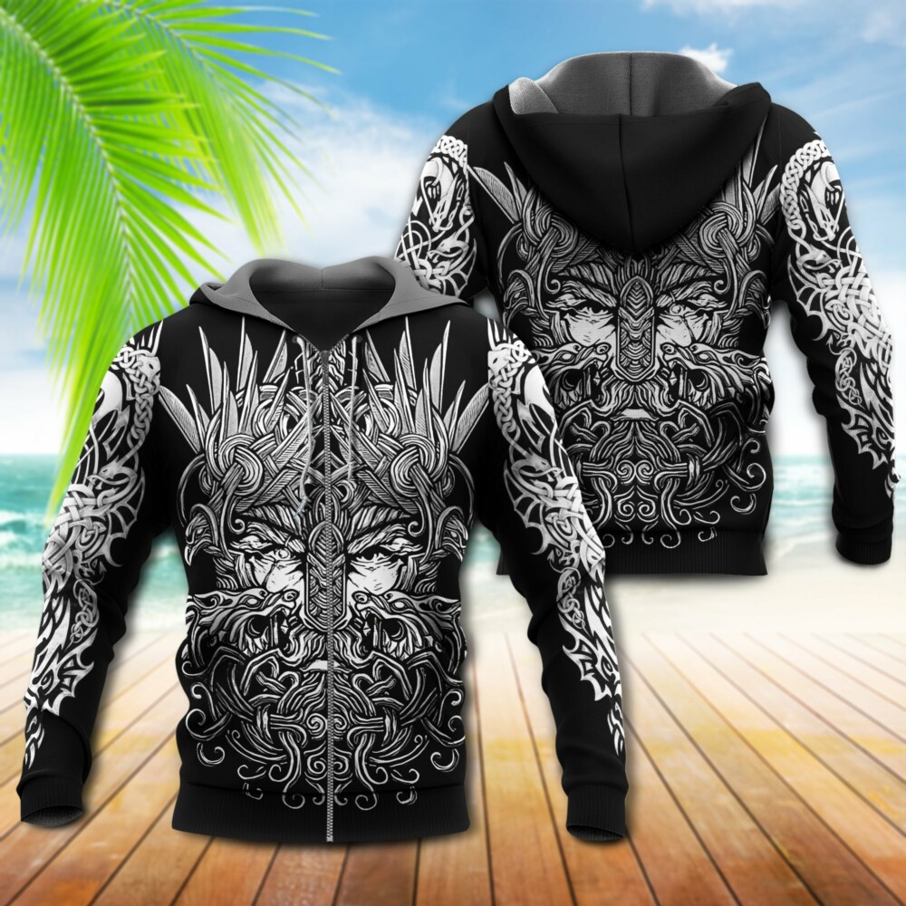 Viking Blood Pattern Black - Hoodie - Owl Ohh - Owl Ohh