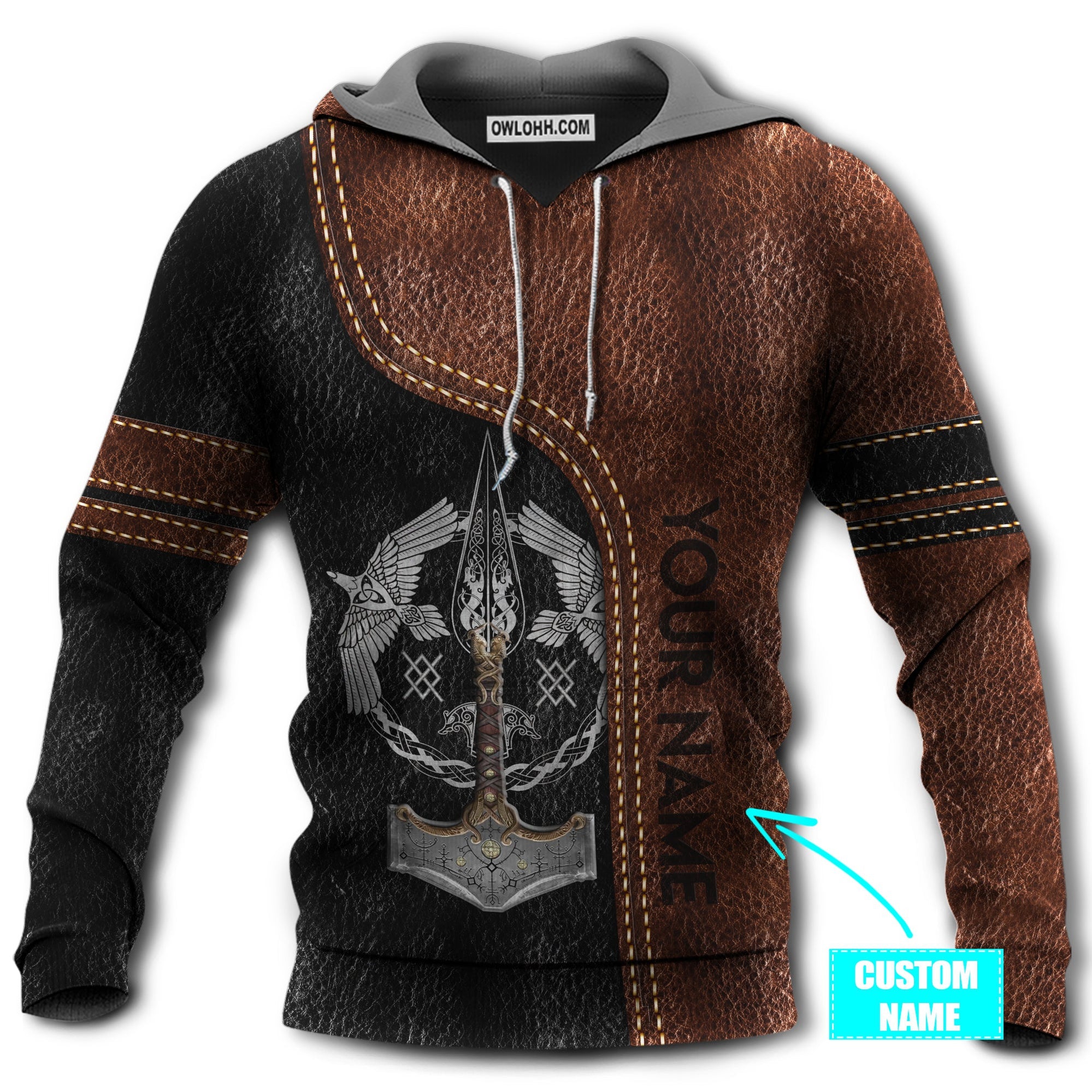 Viking Blood With Brown and Black Personalized - Hoodie - Owl Ohh - Owl Ohh
