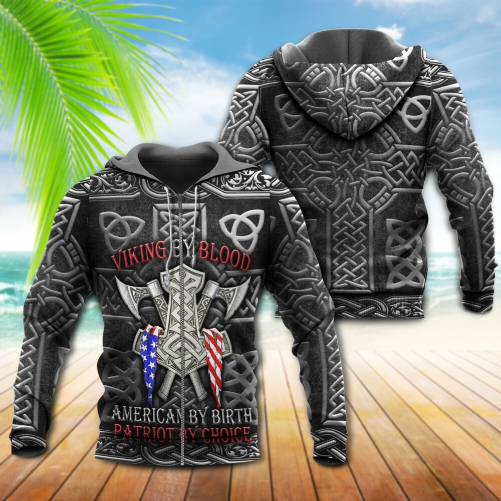 Viking By Blood Amazing American - Hoodie - Owl Ohh - Owl Ohh