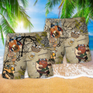 Viking Drinking Love Beer - Beach Short - Owl Ohh - Owl Ohh