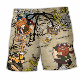 Viking Drinking Love Beer - Beach Short - Owl Ohh - Owl Ohh