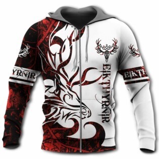 Viking Eikthrnir Legend Red And White - Hoodie - Owl Ohh - Owl Ohh