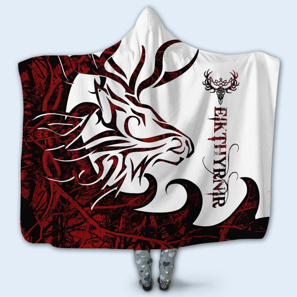 Viking Eikthyrnir Legend Red And White Cool Style - Hoodie Blanket - Owl Ohh - Owl Ohh