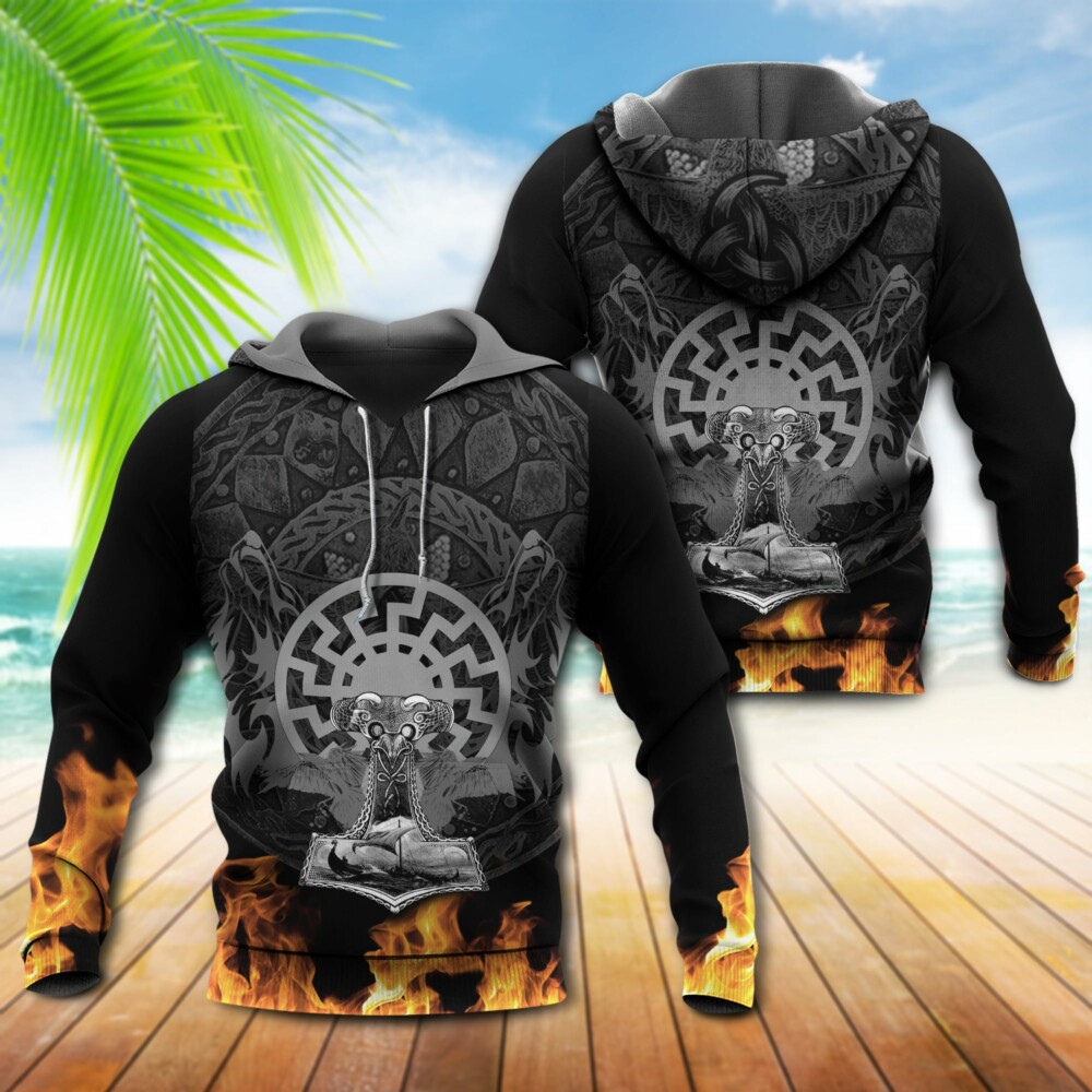 Viking Fire Black - Hoodie - Owl Ohh - Owl Ohh