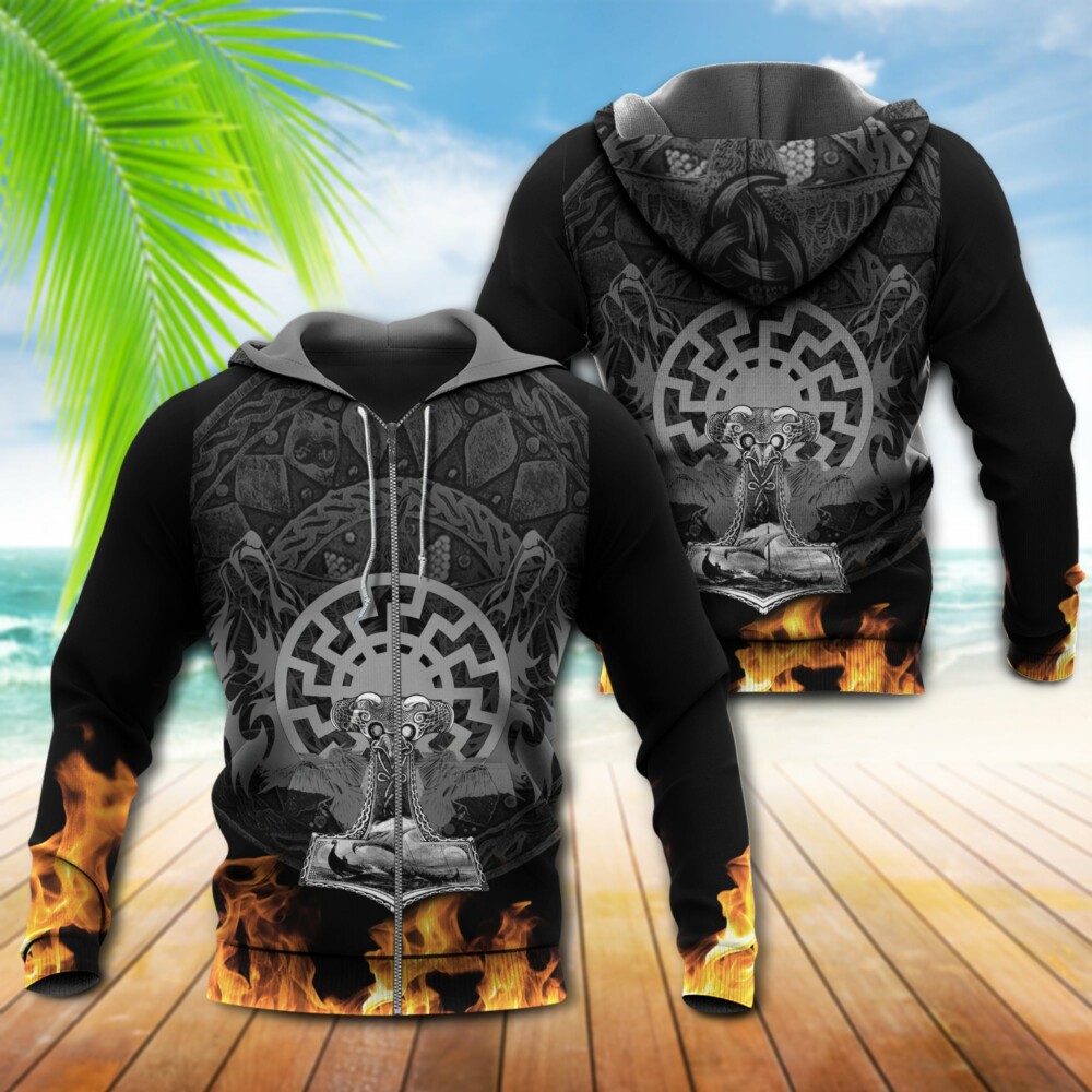 Viking Fire Black - Hoodie - Owl Ohh - Owl Ohh