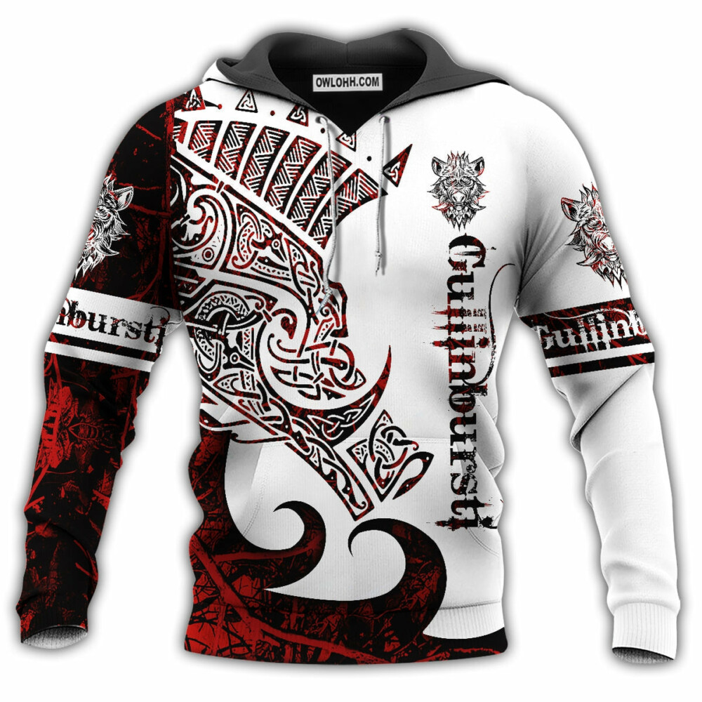Viking Gullinbursti Legend Red And White - Hoodie-Owl Ohh