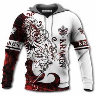 Viking Kraken Legend Red And White - Hoodie - Owl Ohh - Owl Ohh