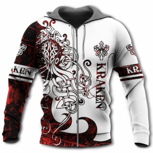 Viking Kraken Legend Red And White - Hoodie - Owl Ohh - Owl Ohh