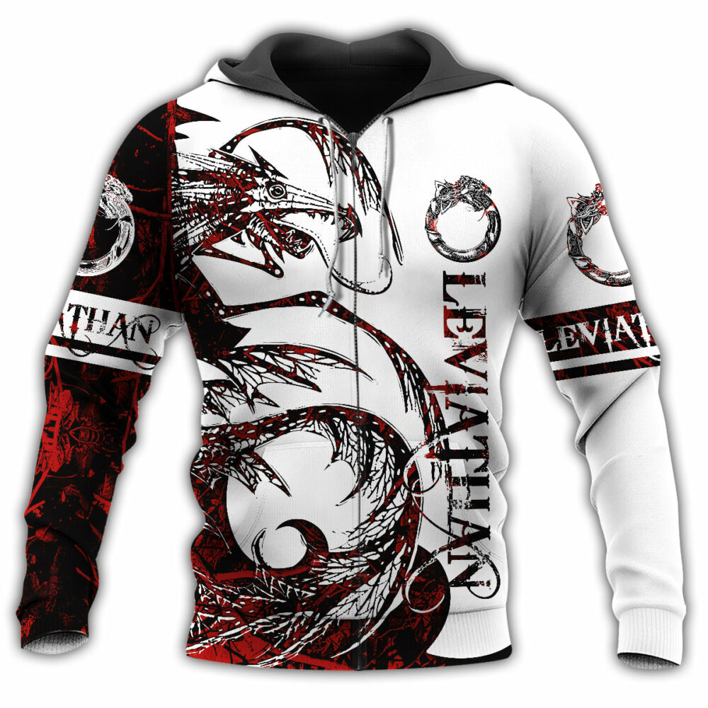 Viking Leviathan Legend Red And White - Hoodie-Owl Ohh
