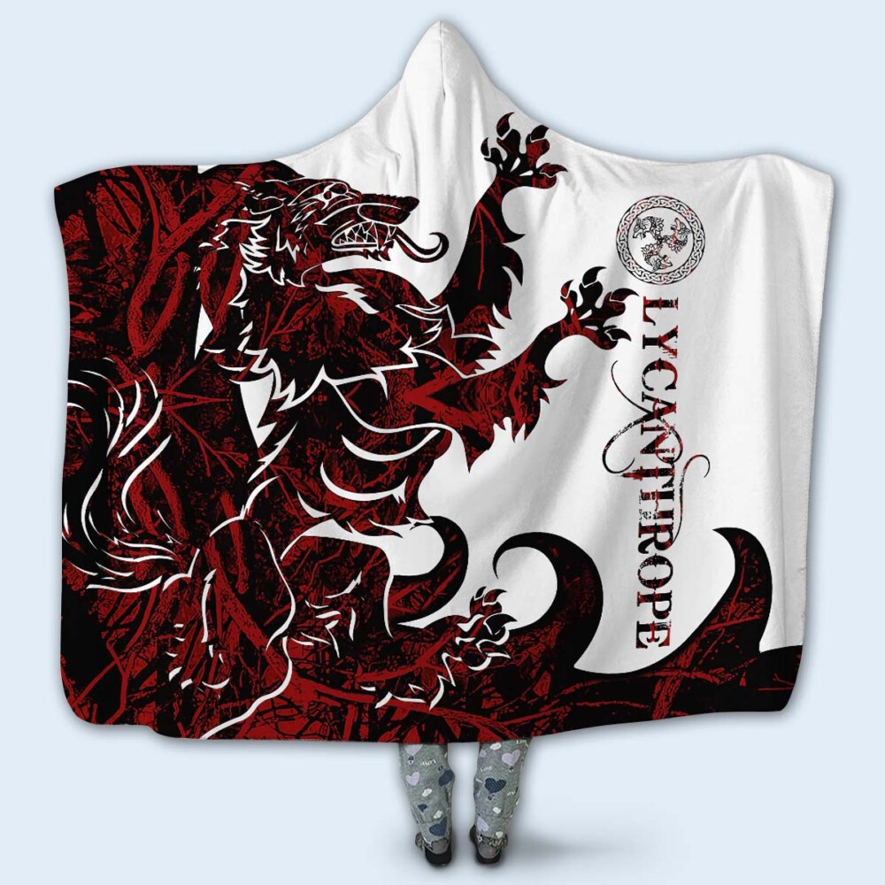 Viking Lycanthrope Legend Red And White Cool Style - Hoodie Blanket - Owl Ohh - Owl Ohh