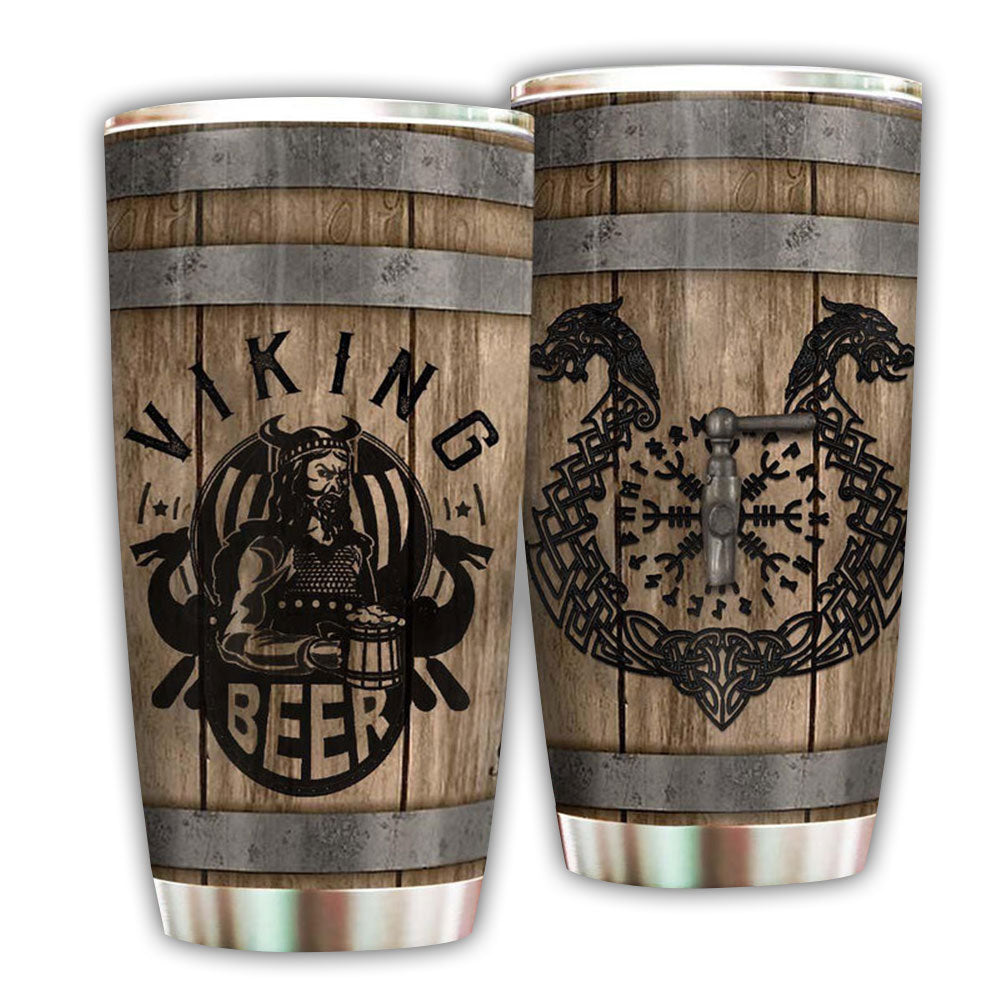 Viking Man Love Beer With Wood - Tumbler - Owl Ohh - Owl Ohh