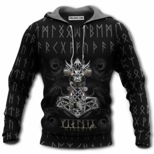 Viking Mjolnir With Black Style - Hoodie - Owl Ohh - Owl Ohh