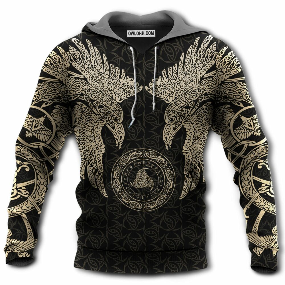 Viking Munin Tattoo Cool Style - Hoodie - Owl Ohh - Owl Ohh