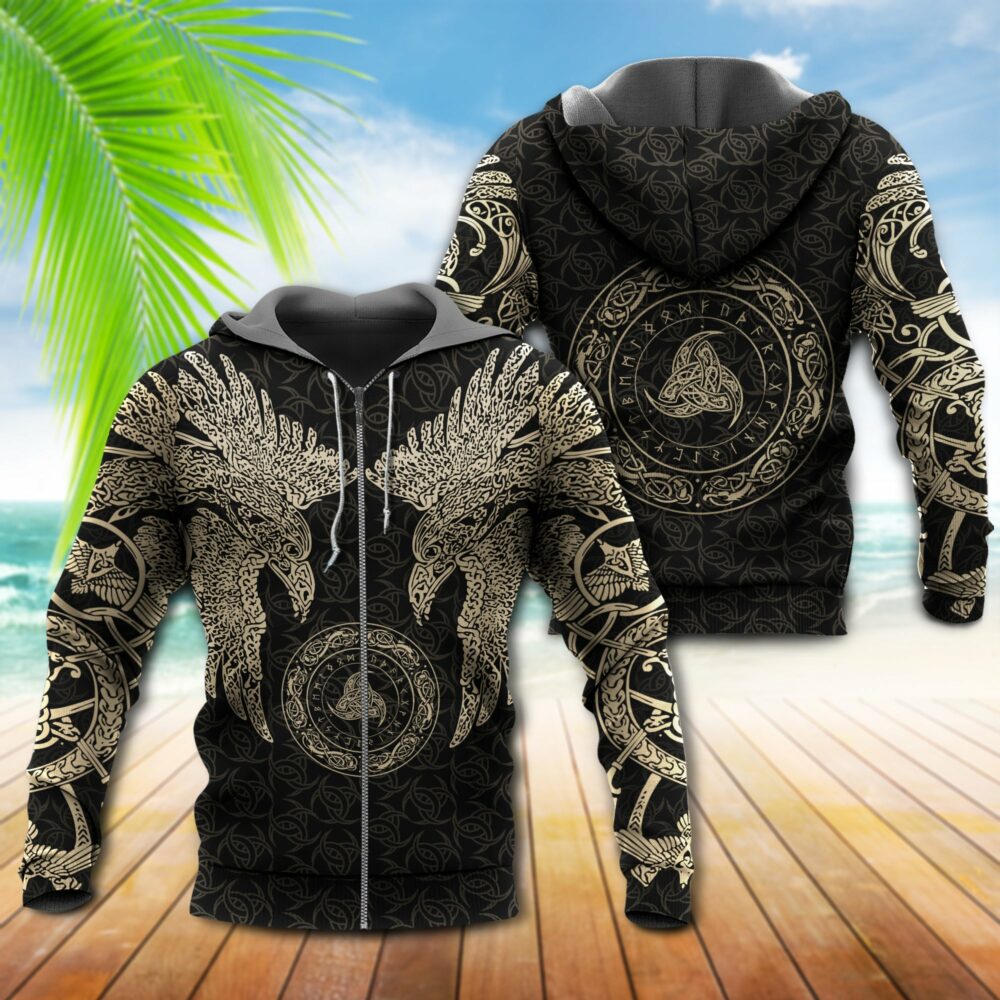 Viking Munin Tattoo Cool Style - Hoodie - Owl Ohh - Owl Ohh