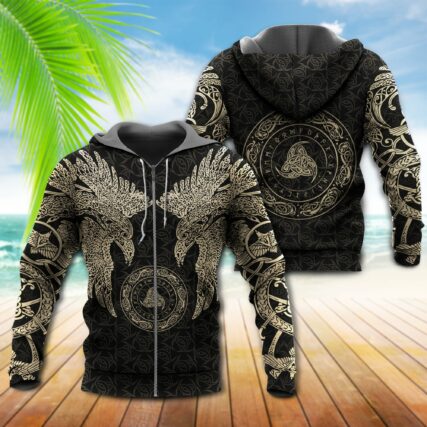 Viking Munin Tattoo Cool Style - Hoodie - Owl Ohh - Owl Ohh