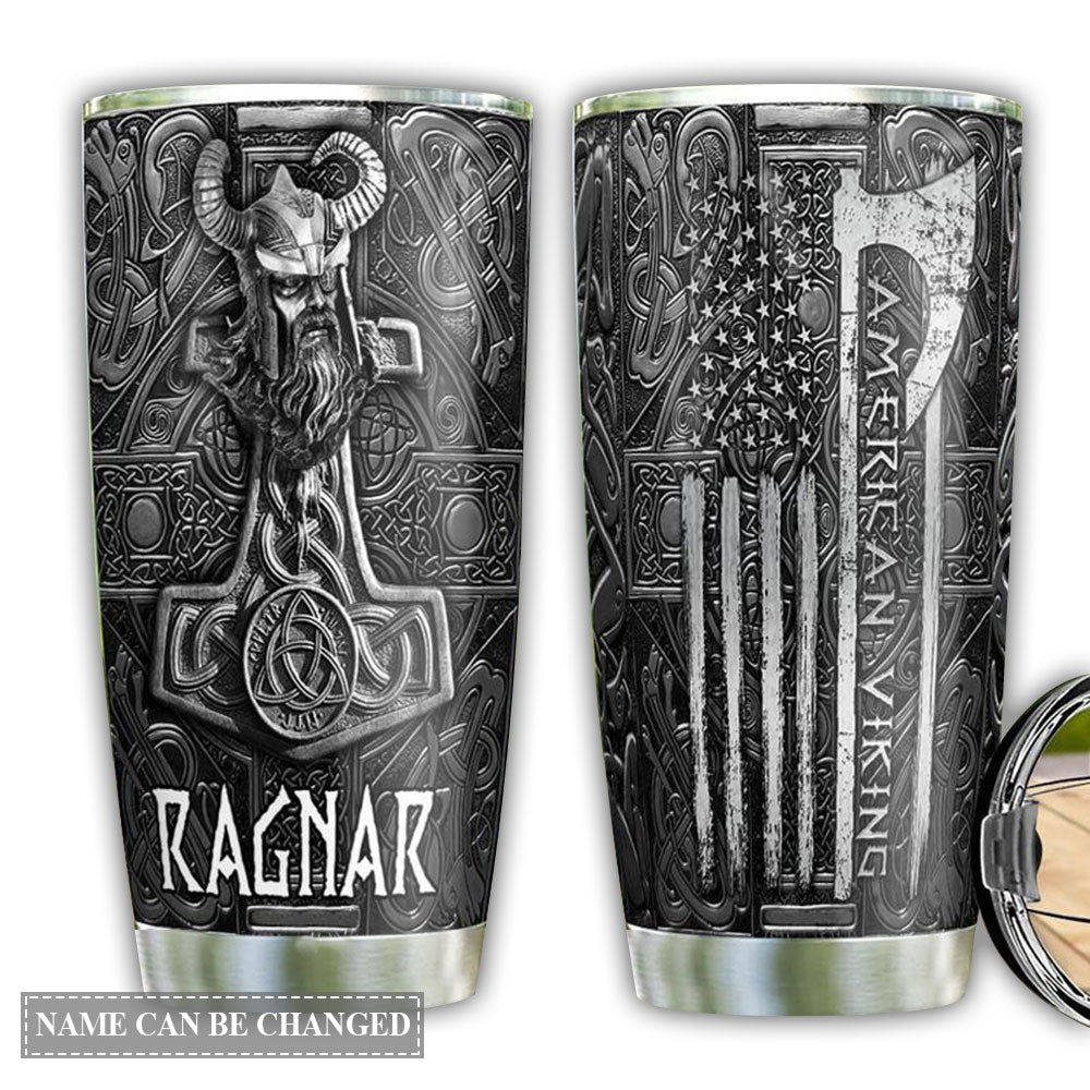 Viking Odin American Metal Style With Black Personalized – Tumbler - Owl Ohh - Owl Ohh