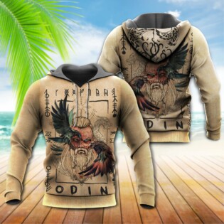 Viking Odin Sign Old Man With Eagle - Hoodie - Owl Ohh - Owl Ohh