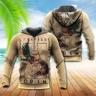 Viking Odin Sign Old Man With Eagle - Hoodie - Owl Ohh - Owl Ohh