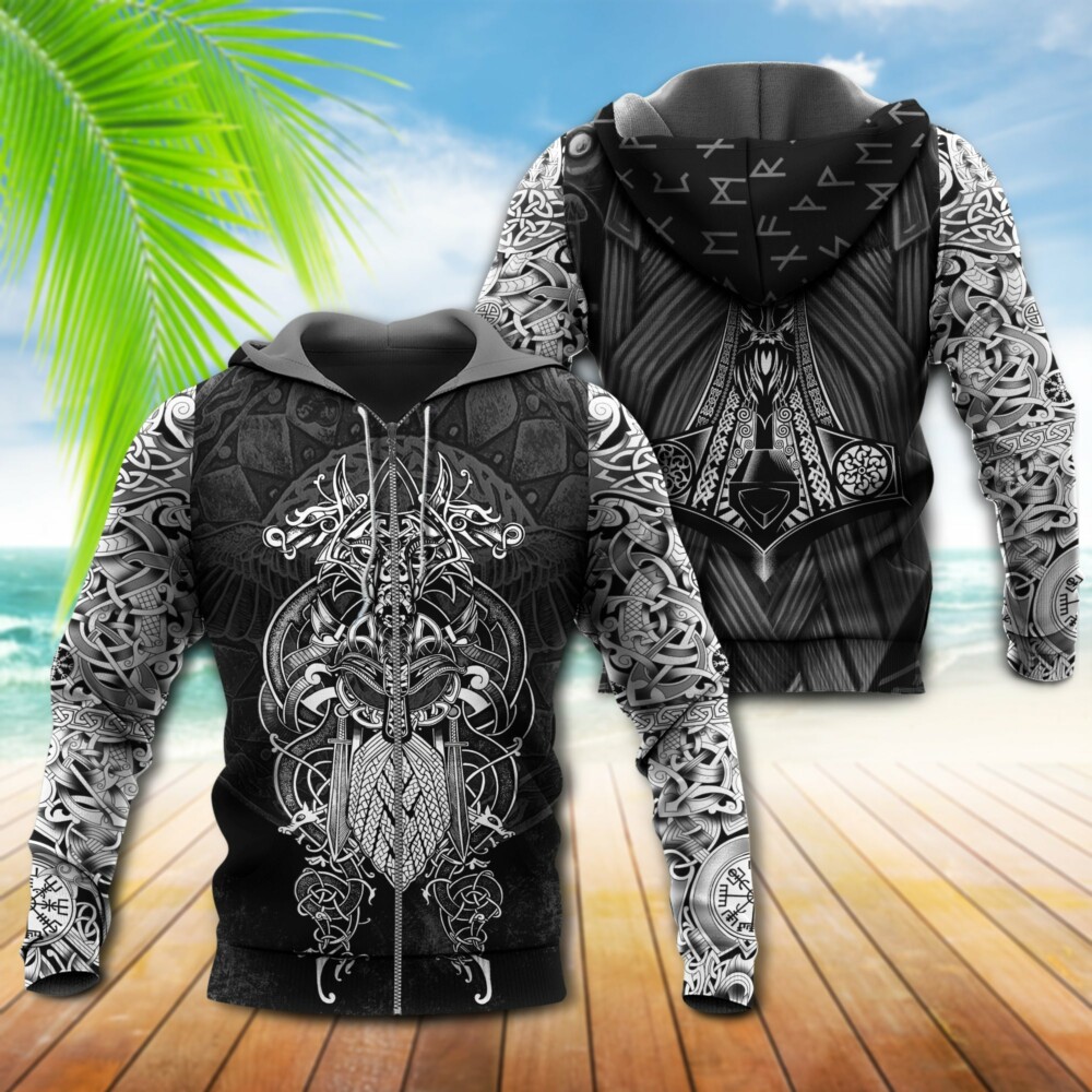 Viking Odin Wolf Vikings Warriors Tattoo - Hoodie - Owl Ohh - Owl Ohh