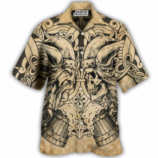 Viking Old Man With Skull Vintage - Hawaiian Shirt - Owl Ohh - Owl Ohh
