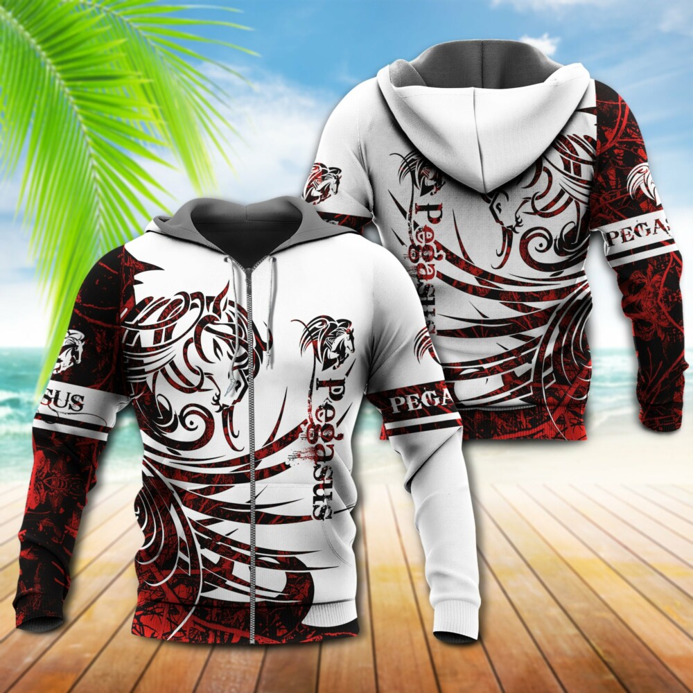 Viking Pegasus Legend Red And White - Hoodie - Owl Ohh - Owl Ohh