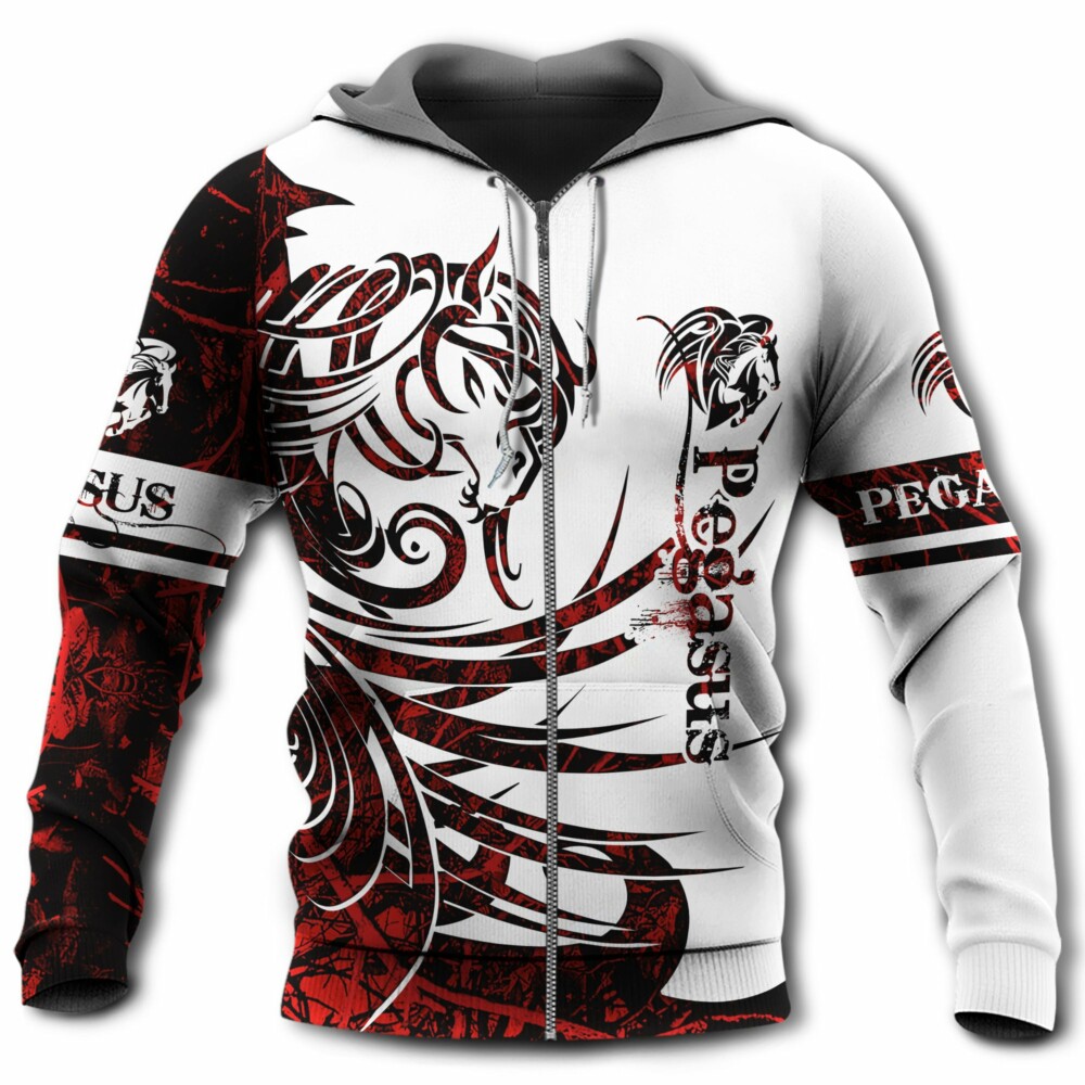 Viking Pegasus Legend Red And White - Hoodie - Owl Ohh - Owl Ohh