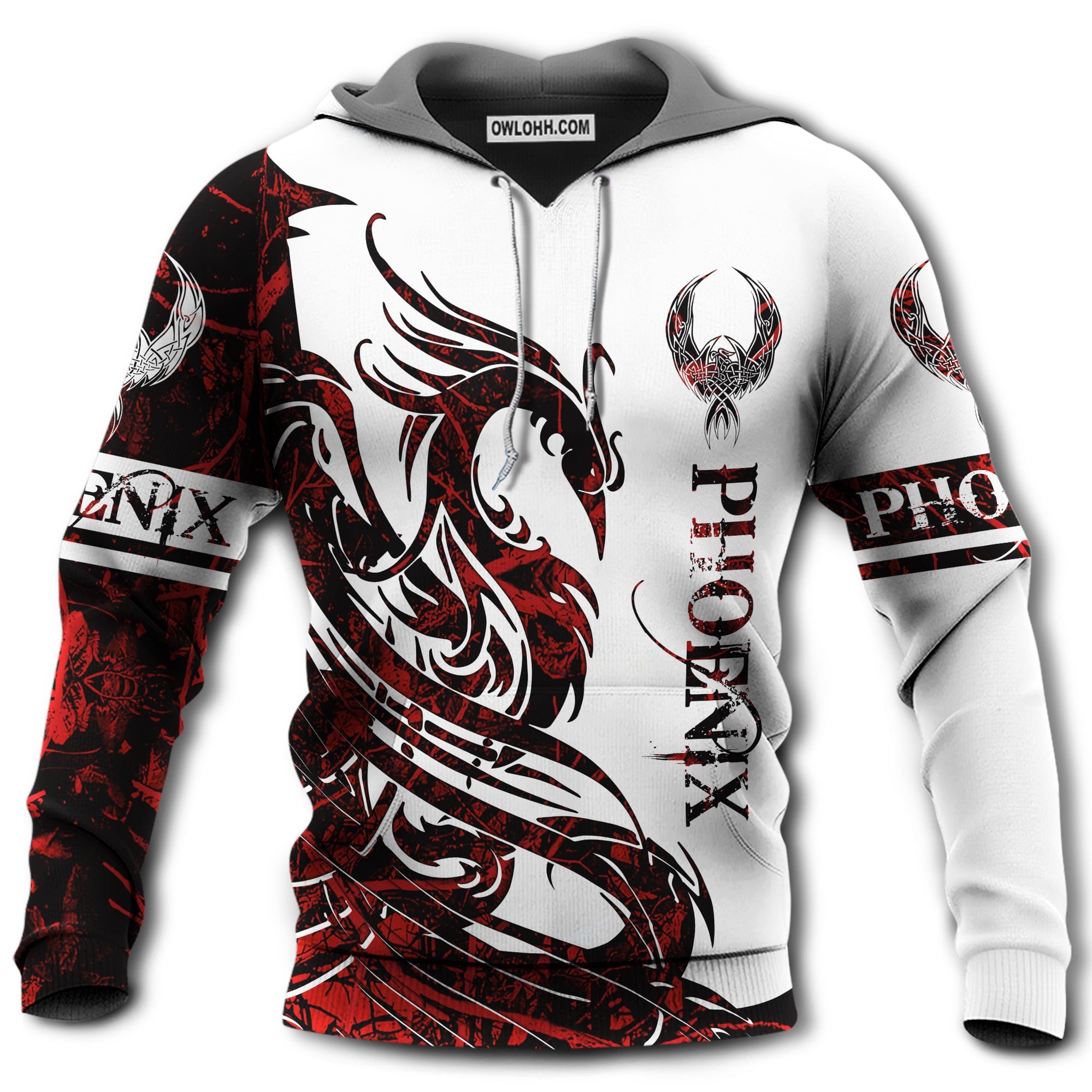 Viking Phoenix Legend Red And White Style Hot Color - Hoodie - Owl Ohh - Owl Ohh