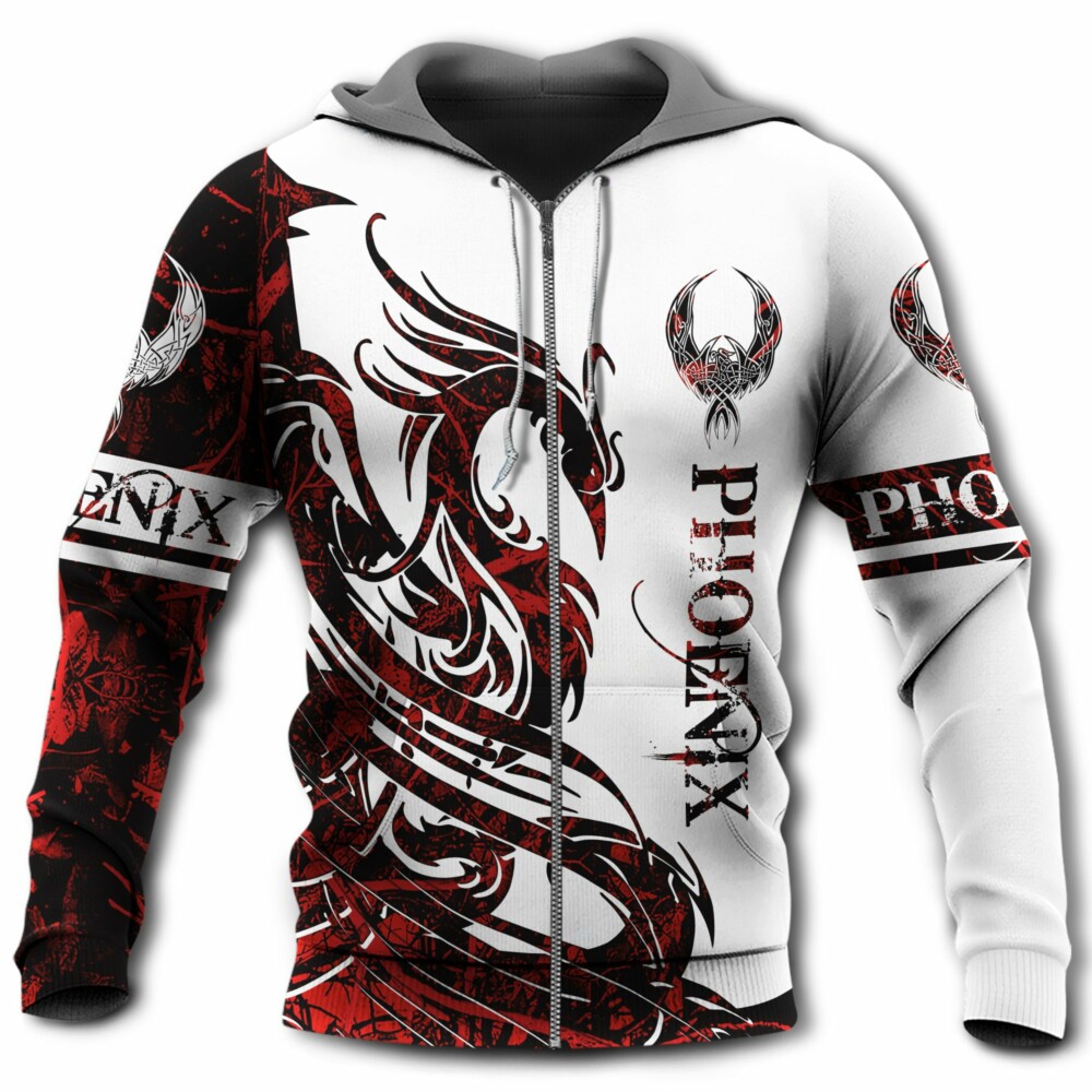Viking Phoenix Legend Red And White Style Hot Color - Hoodie - Owl Ohh - Owl Ohh