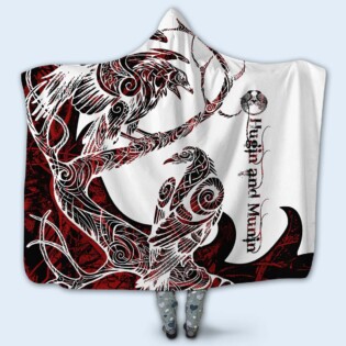 Viking Raven Legend Red And White Amazing Style - Hoodie Blanket - Owl Ohh - Owl Ohh