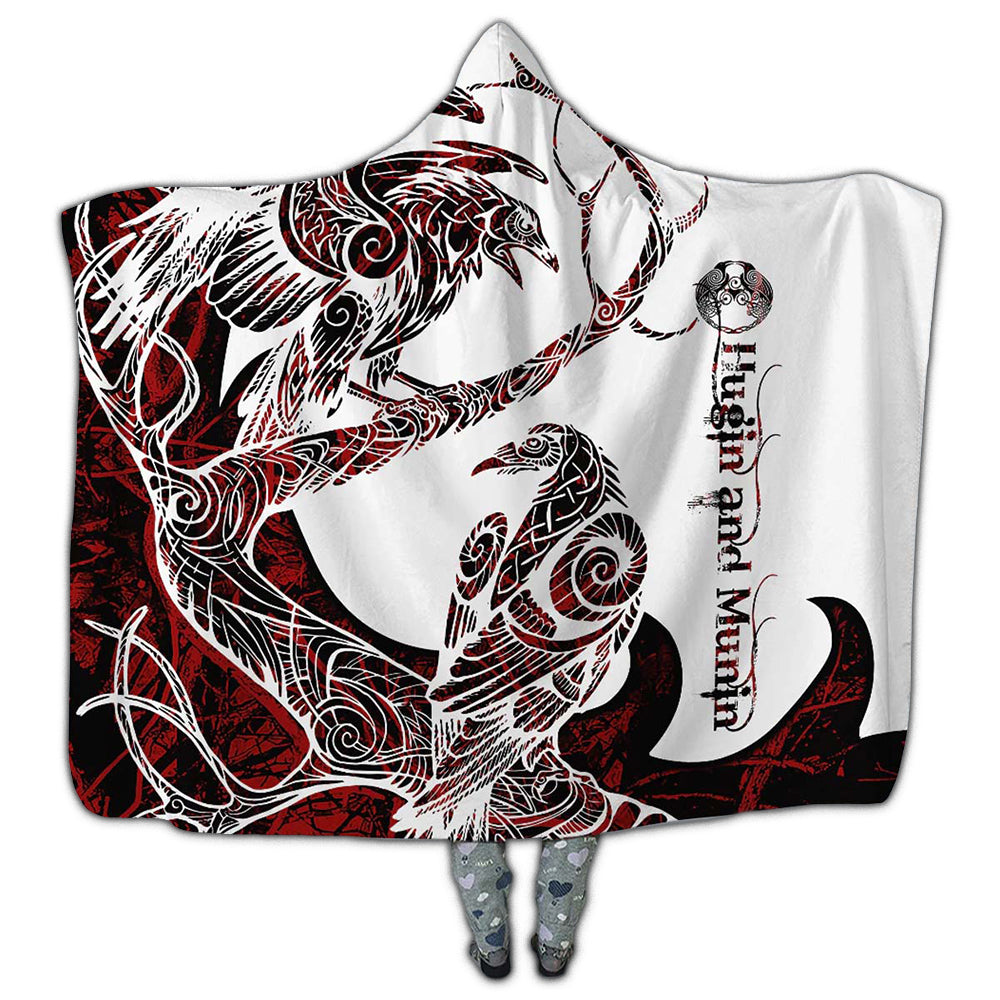 Viking Raven Legend Red And White Amazing Style - Hoodie Blanket - Owl Ohh - Owl Ohh