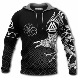 Viking Raven Warrior White And Cool Style - Hoodie - Owl Ohh - Owl Ohh