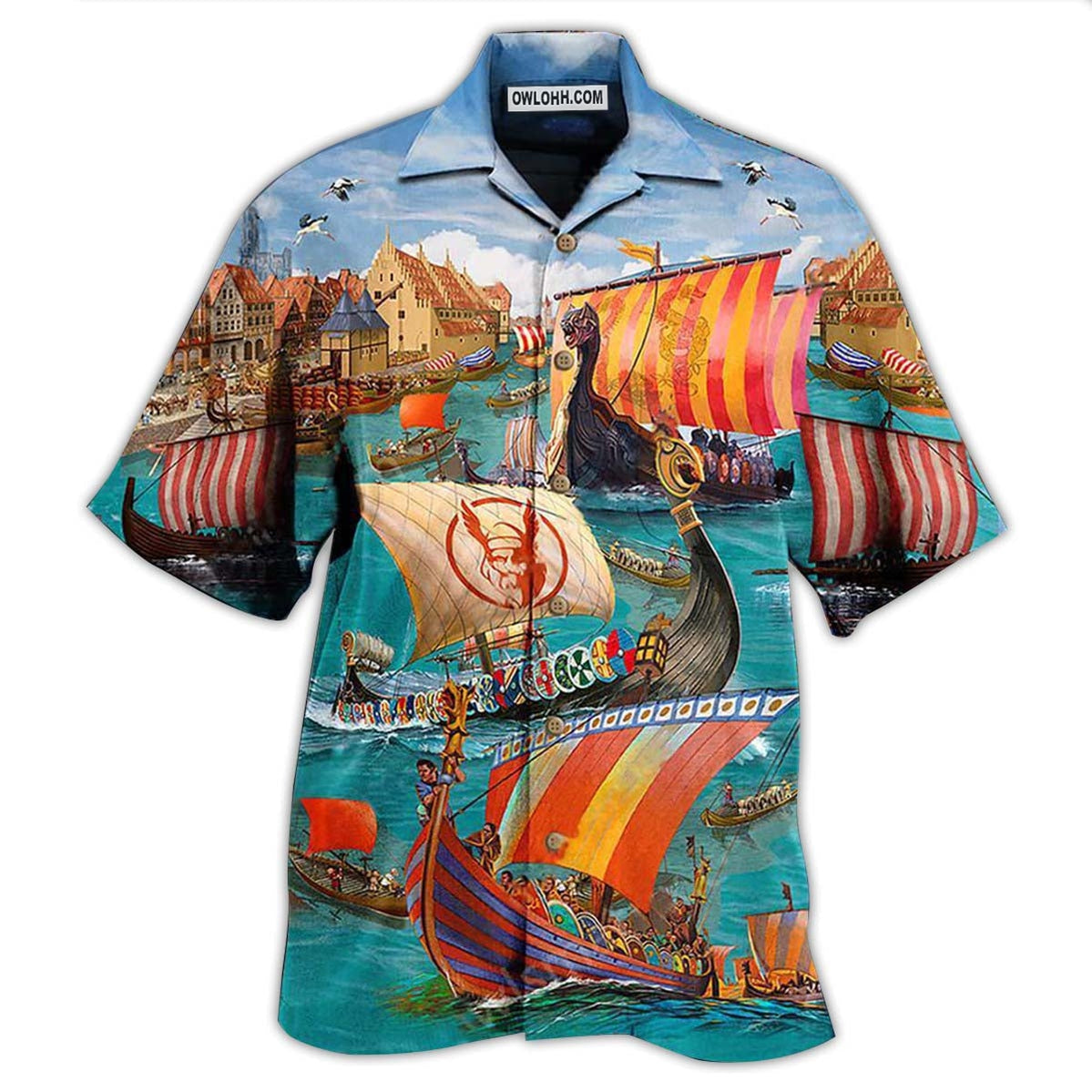 Sailing Viking Let War - Hawaiian Shirt - Owl Ohh - Owl Ohh
