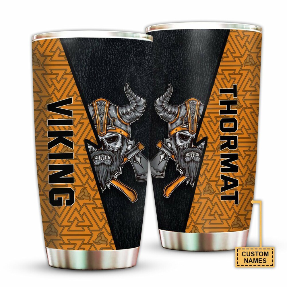 Viking Scared Man Warrior Personalized -Tumbler - Owl Ohh - Owl Ohh