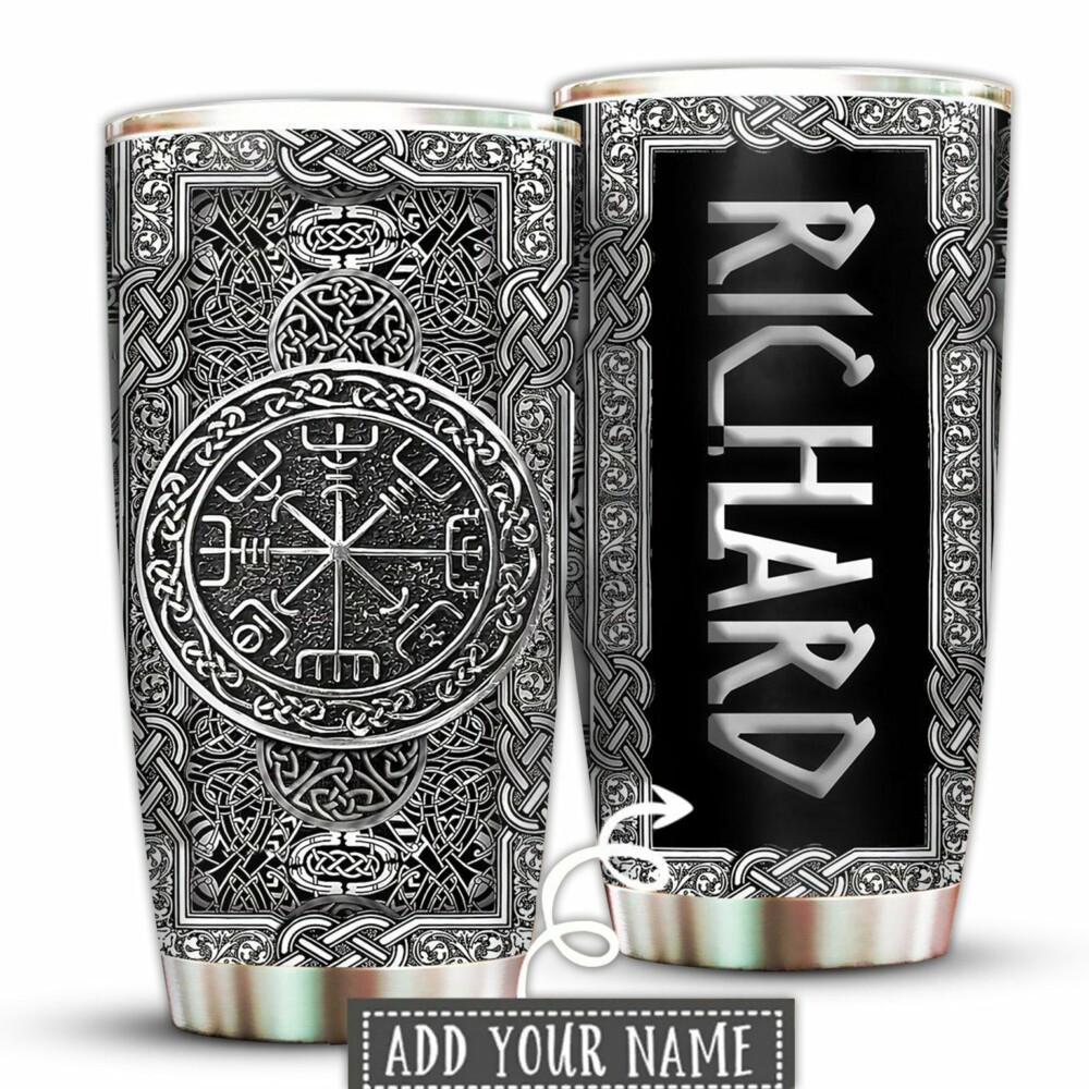 Viking Sign Cool Silver Style Personalized - Tumbler - Owl Ohh - Owl Ohh