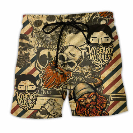Viking Skull Warrior Life Style - Beach Short - Owl Ohh - Owl Ohh