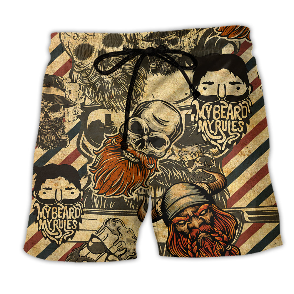 Viking Skull Warrior Life Style - Beach Short - Owl Ohh - Owl Ohh