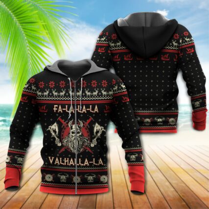 Viking Valhalla Black And Red With Hot Colors Style - Hoodie - Owl Ohh - Owl Ohh