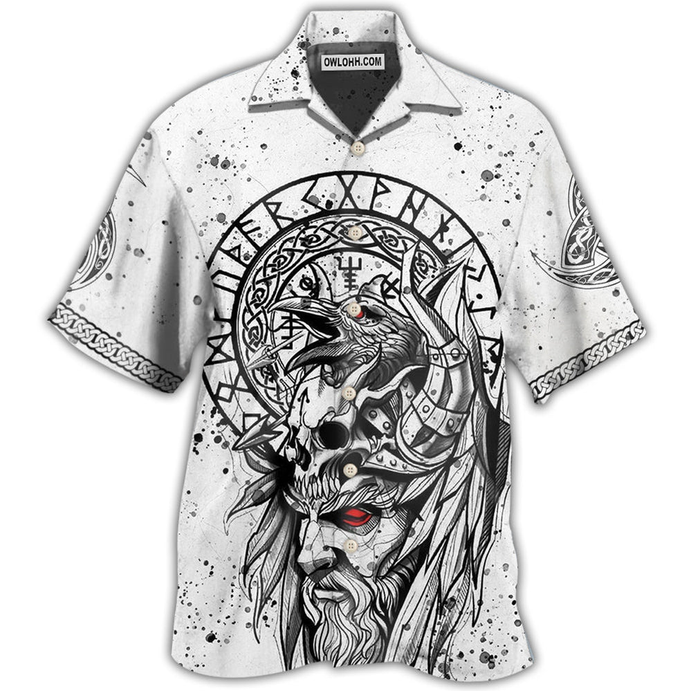 Viking Victory Black And White Style - Hawaiian Shirt - Owl Ohh - Owl Ohh