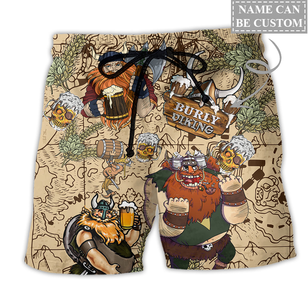 Viking Victory Life Style With Beer Personalized - Beach Short - Owl Ohh - Owl Ohh
