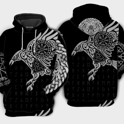 Viking Warrior Blood And Raven - Hoodie - HOOD05NVC140921