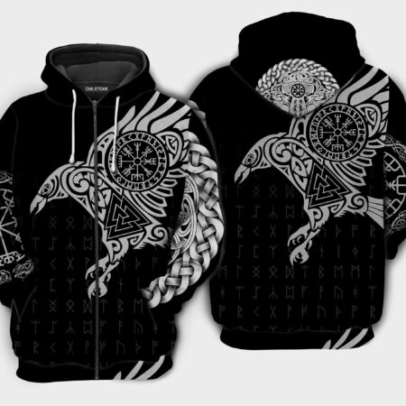 Viking Warrior Blood And Raven - Hoodie - HOOD05NVC140921