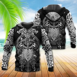 Viking Warrior Blood Metal Style - Hoodie - Owl Ohh - Owl Ohh
