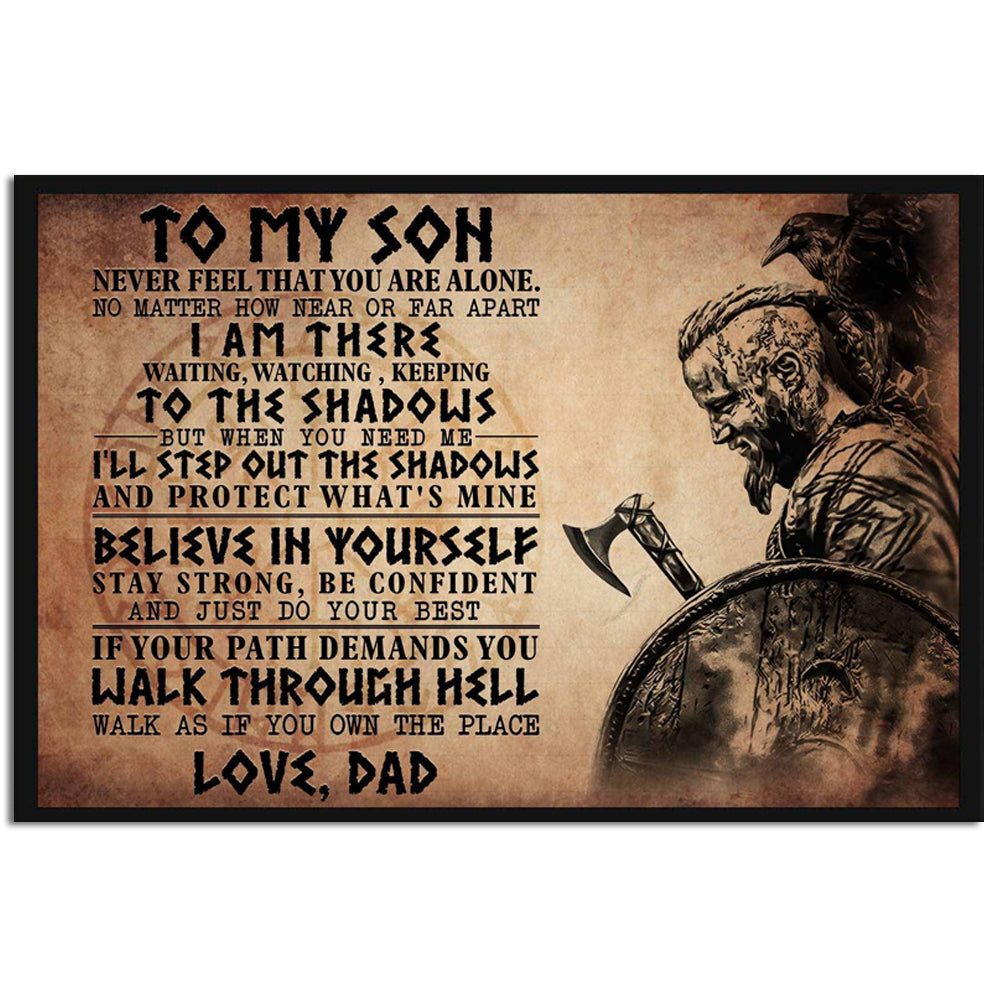 Viking Warrior To My Son - Horizontal Poster - Owl Ohh - Owl Ohh