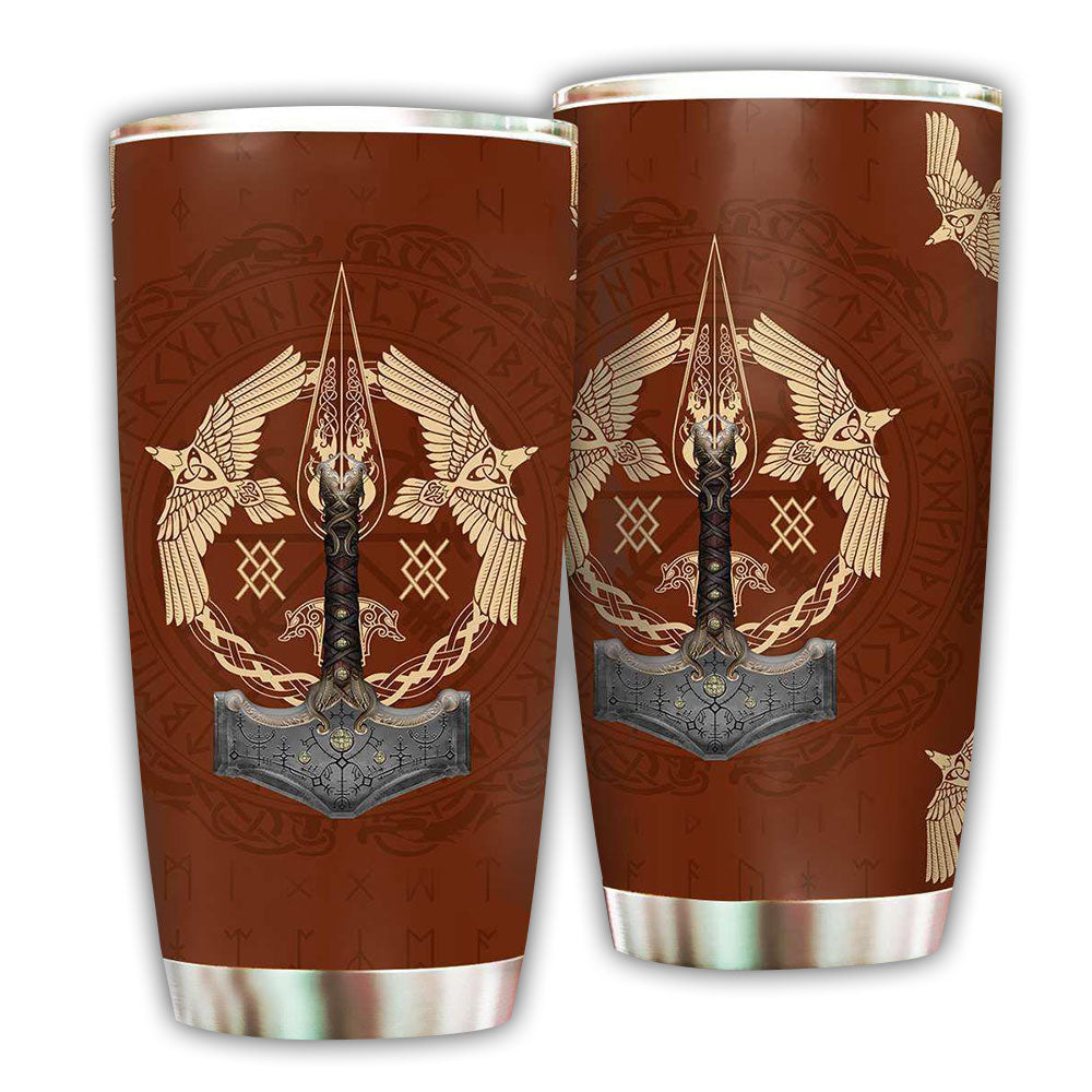 Viking Warrior Red and Red Style - Tumbler - Owl Ohh - Owl Ohh