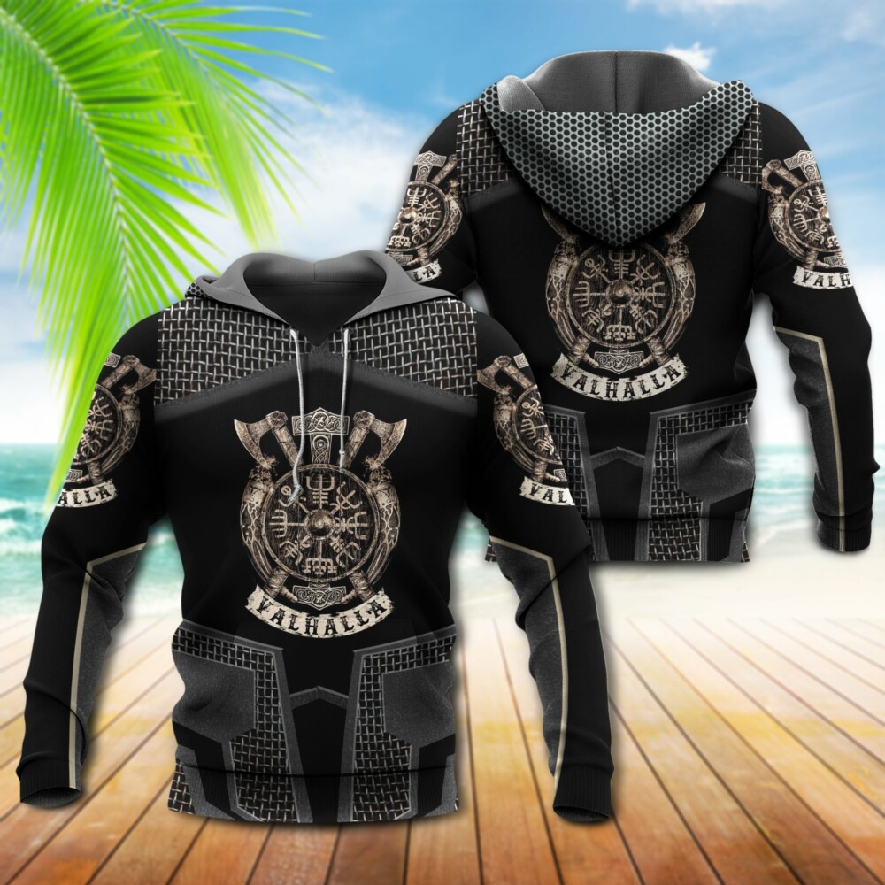Viking Warrior Valhalla Brave With Gold Style - Hoodie - Owl Ohh - Owl Ohh