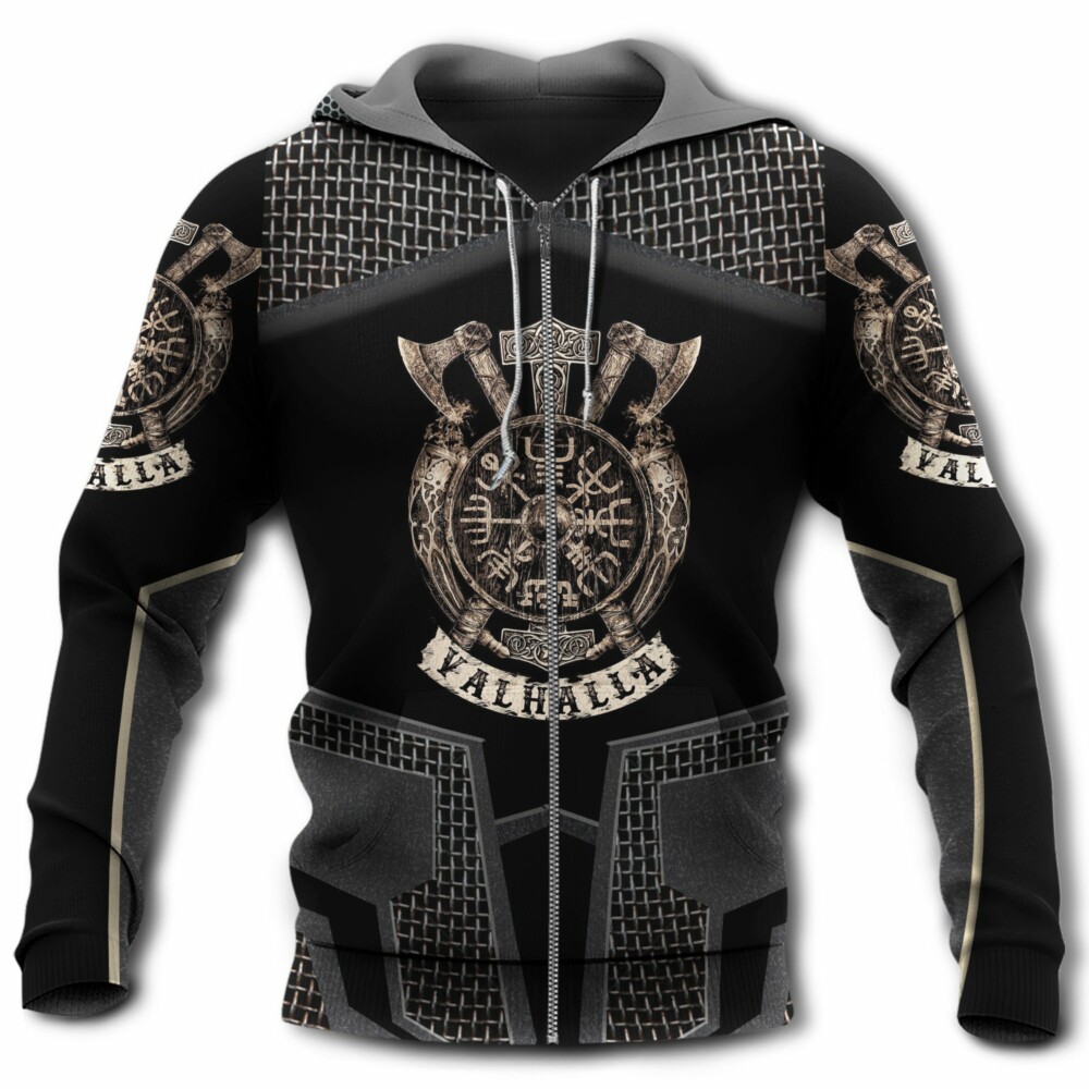 Viking Warrior Valhalla Brave With Gold Style - Hoodie - Owl Ohh - Owl Ohh