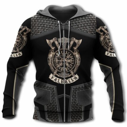 Viking Warrior Valhalla Brave With Gold Style - Hoodie - Owl Ohh - Owl Ohh