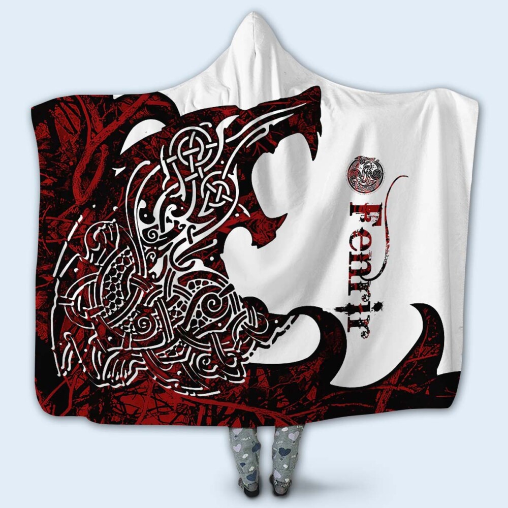 Viking Wolf Legend Red And White Amazing Style - Hoodie Blanket - Owl Ohh - Owl Ohh
